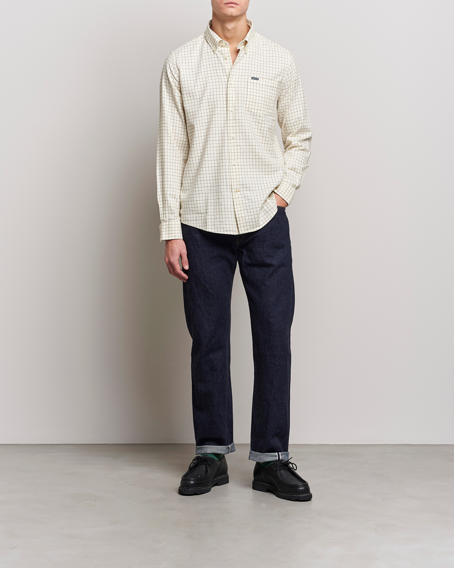 Herr | Skjortor | Barbour Lifestyle | Dillon Check Flannel Shirt White/Green