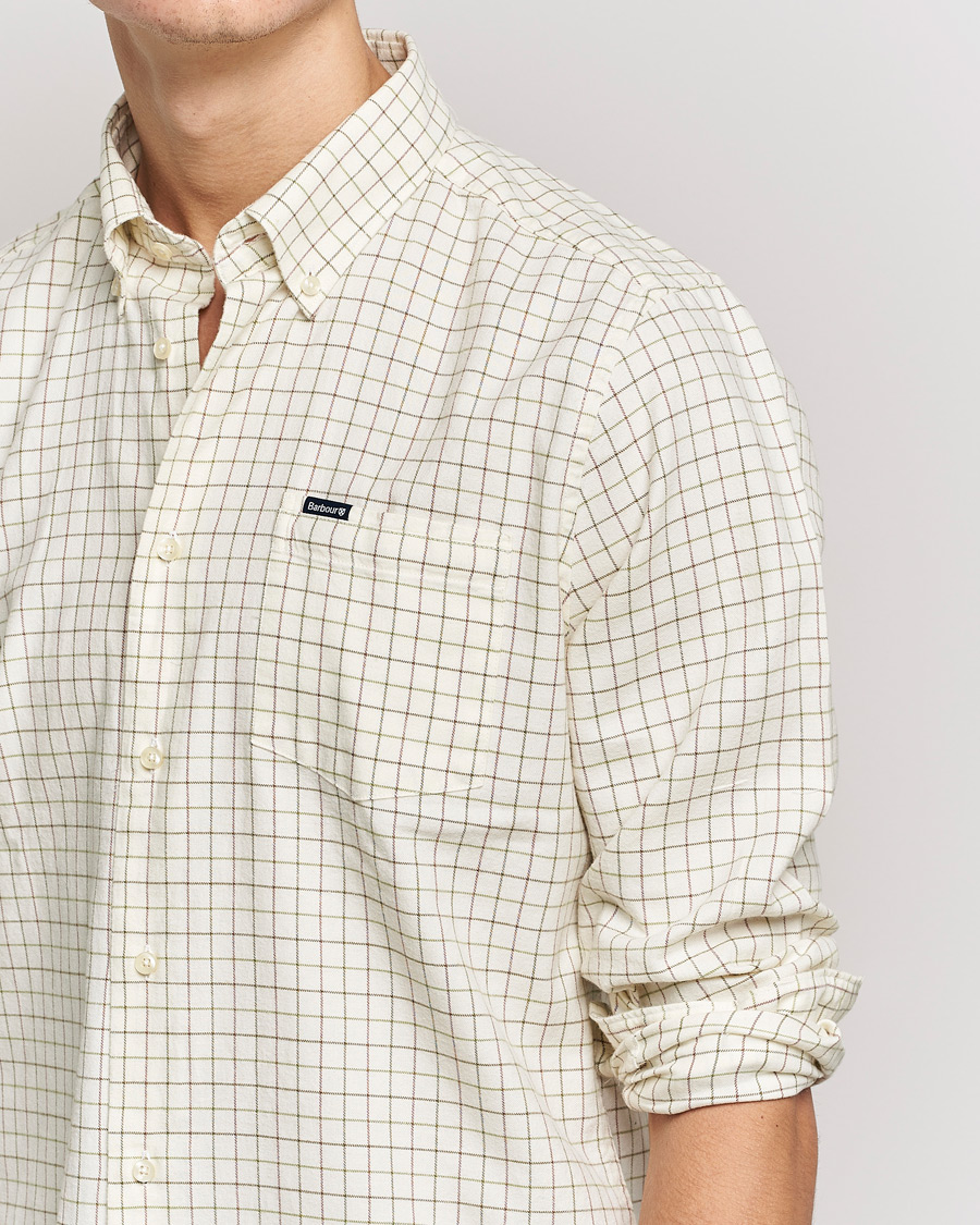 Herr | Skjortor | Barbour Lifestyle | Dillon Check Flannel Shirt White/Green