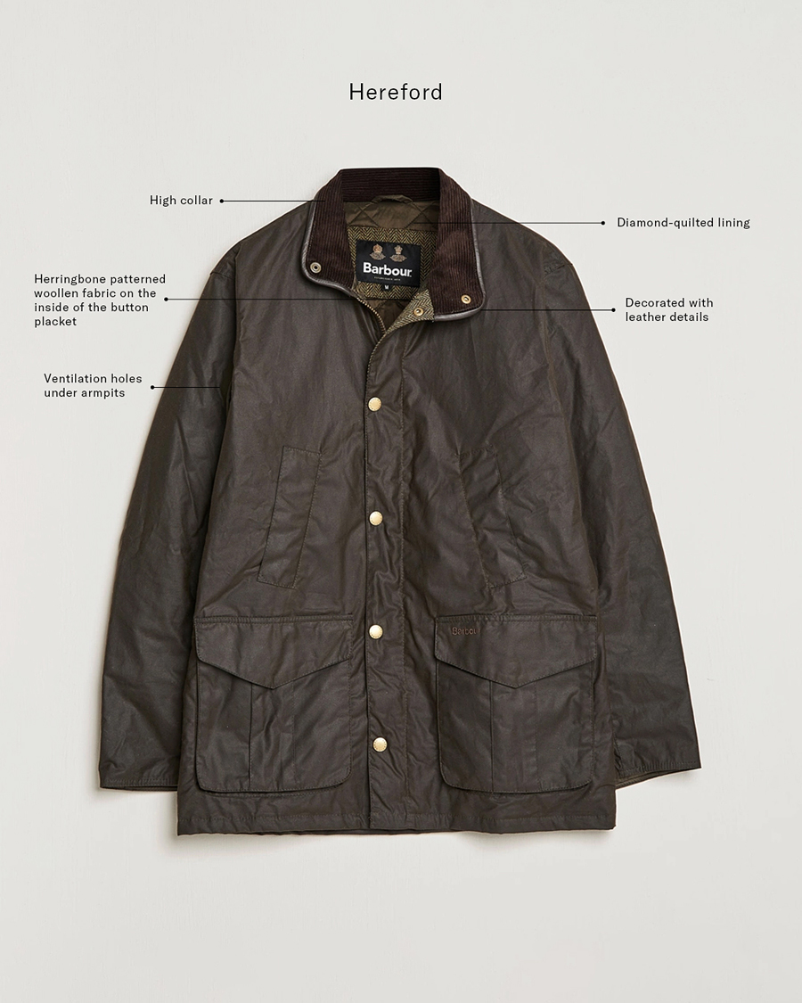 Herr | Jackor | Barbour Lifestyle | Hereford Wax Jacket Olive