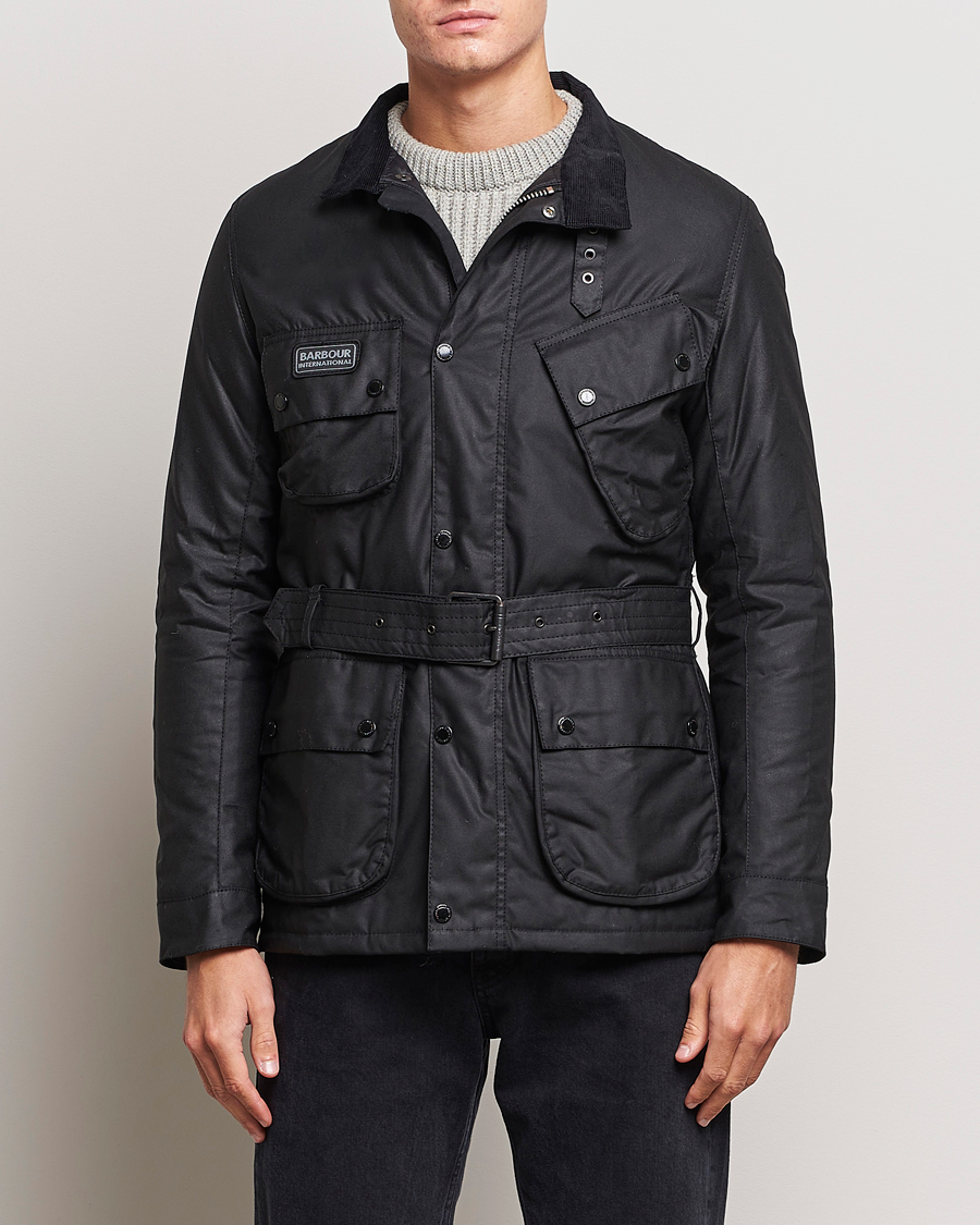 Herr |  | Barbour International | Winter Slim International Wax Jacket Black
