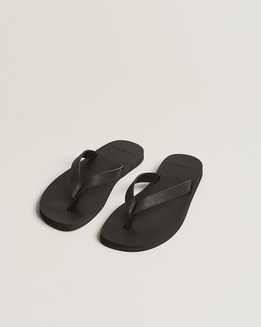 Herr |  | The Resort Co | Saffiano Leather Flip-Flop Black