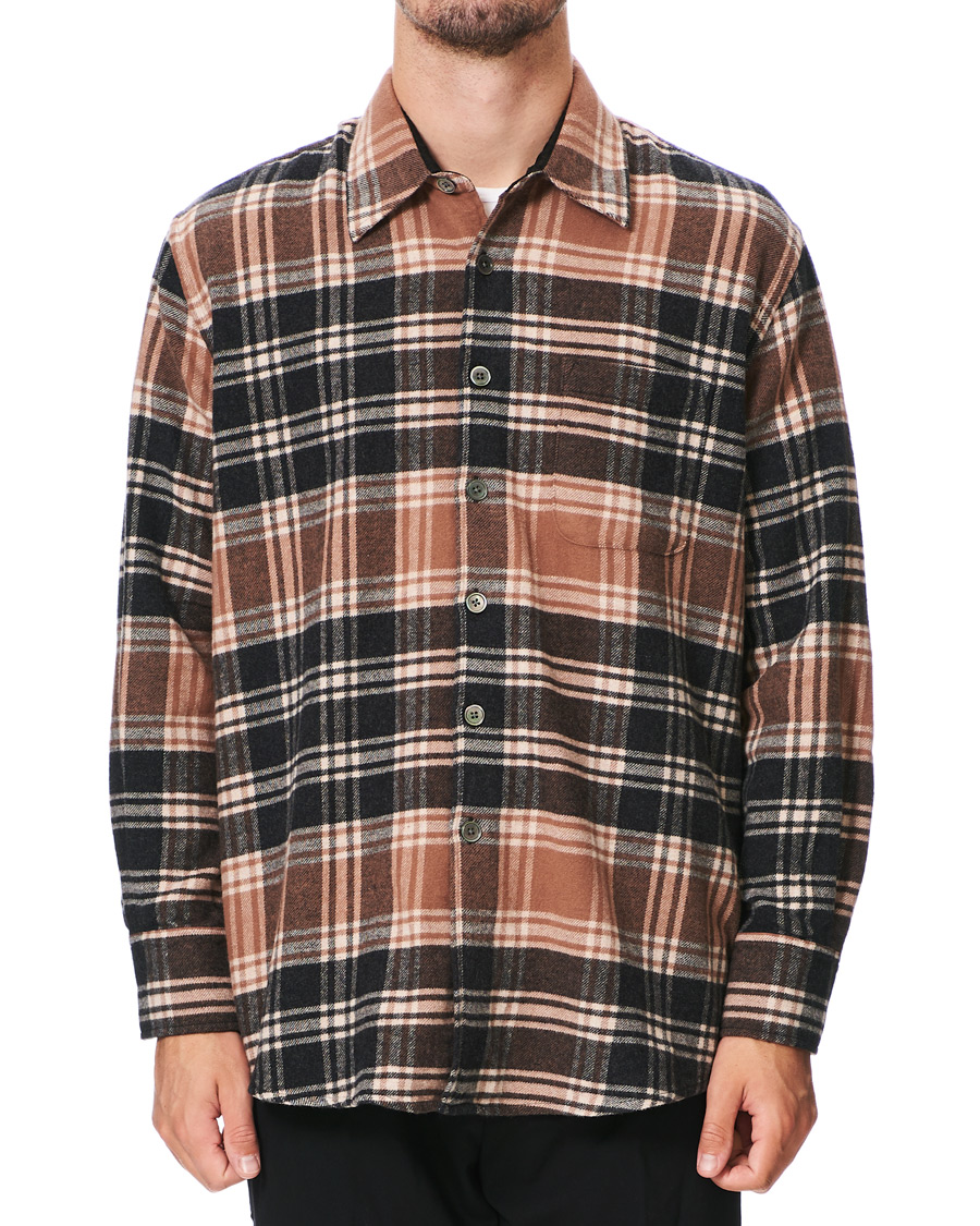 Herr | Skjortor | Our Legacy | Above Plaid Flannel Shirt Brown/Blue