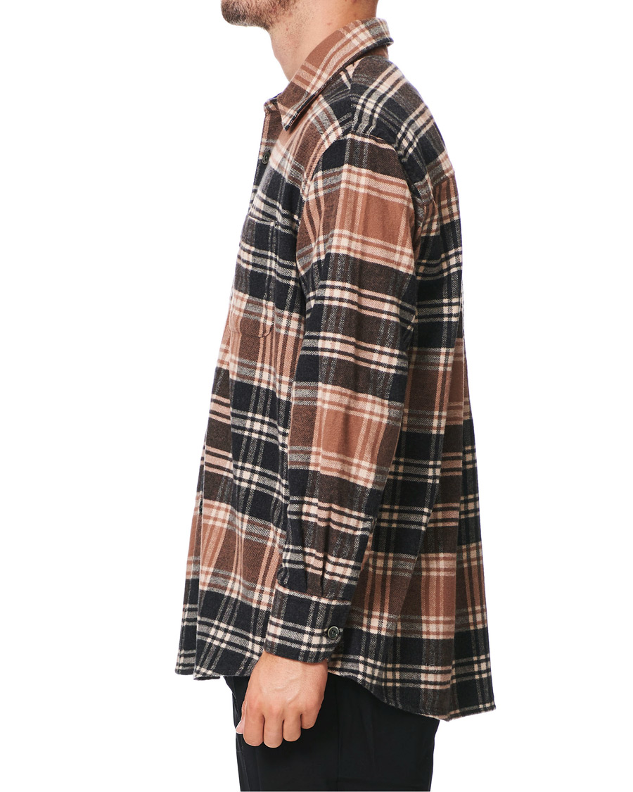 Herr | Skjortor | Our Legacy | Above Plaid Flannel Shirt Brown/Blue