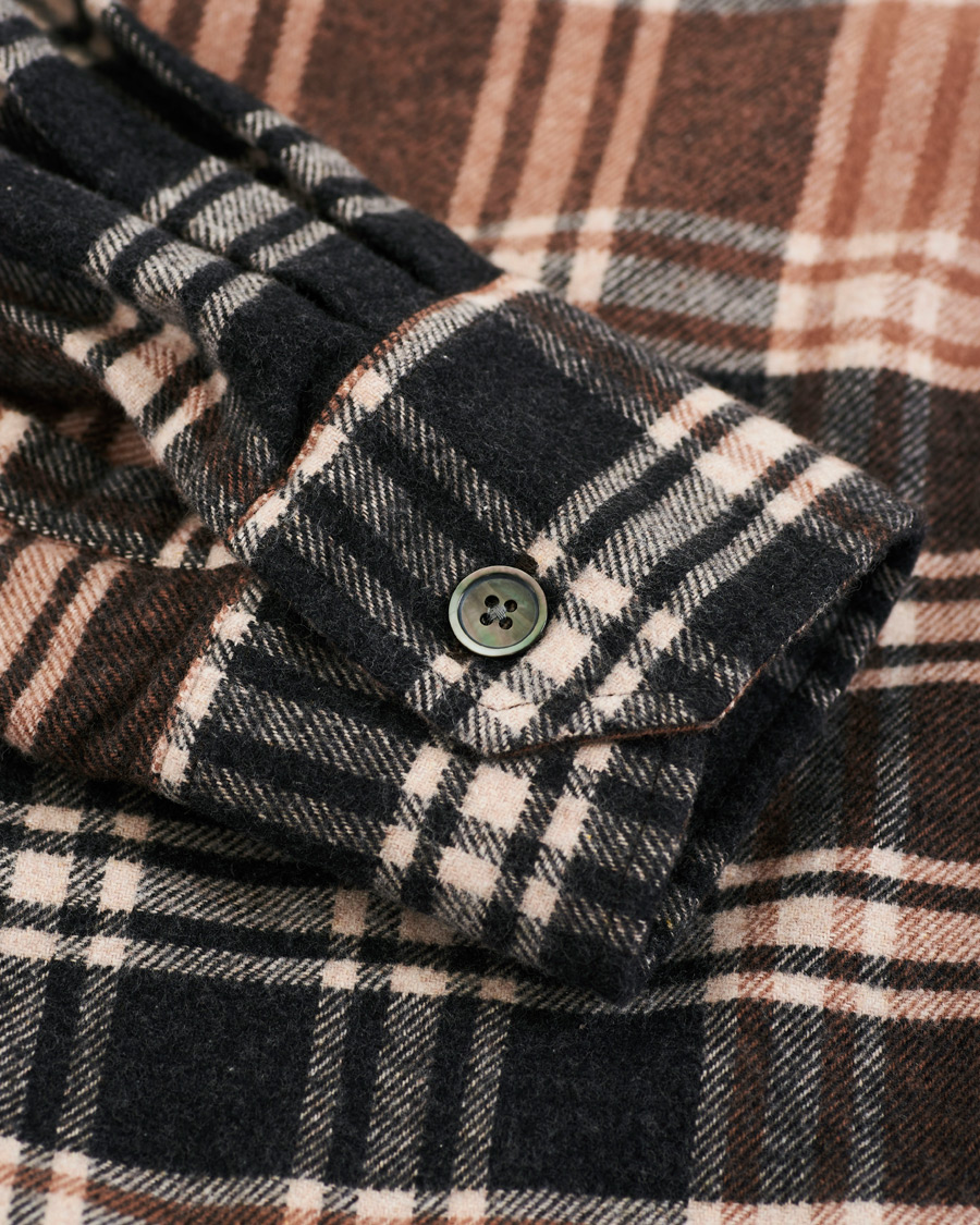 Herr | Skjortor | Our Legacy | Above Plaid Flannel Shirt Brown/Blue