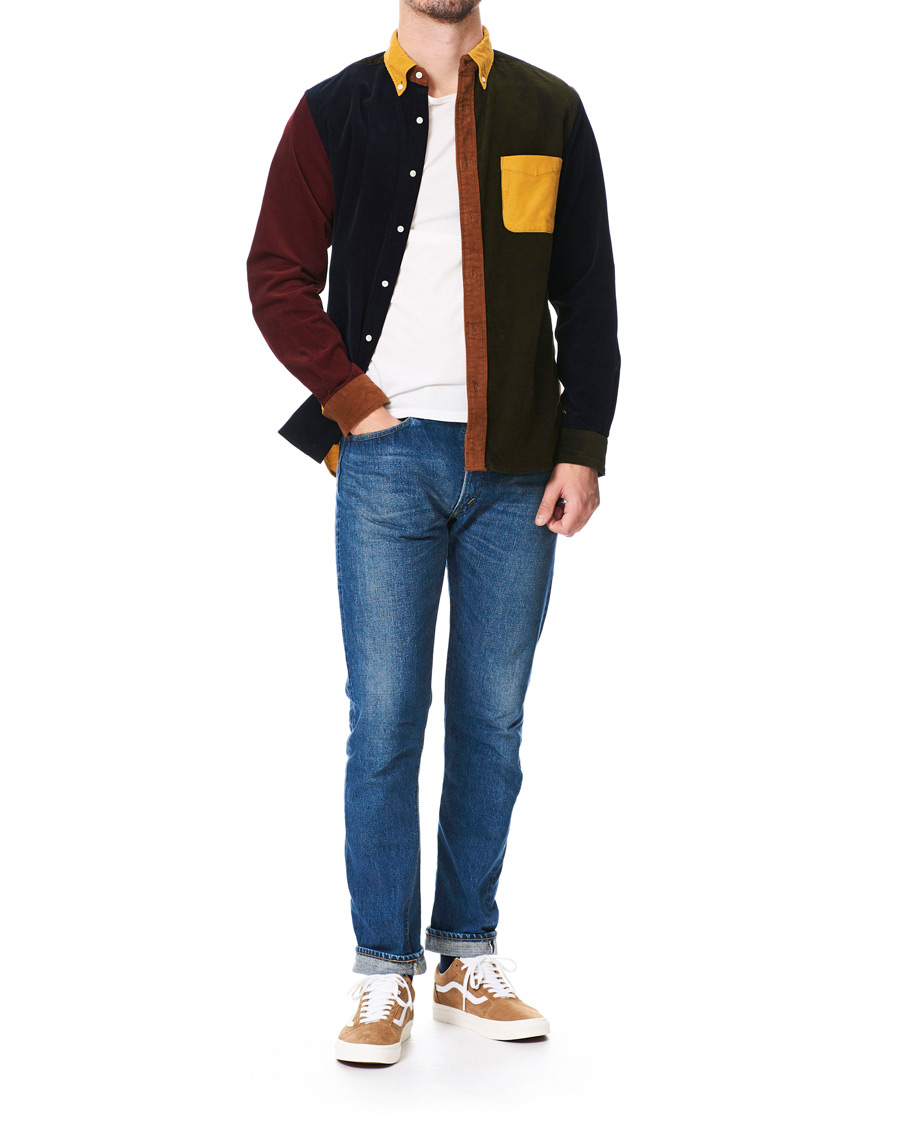 Herr | Skjortor | BEAMS PLUS | Corduroy Patchwork Button Down Shirt Yellow