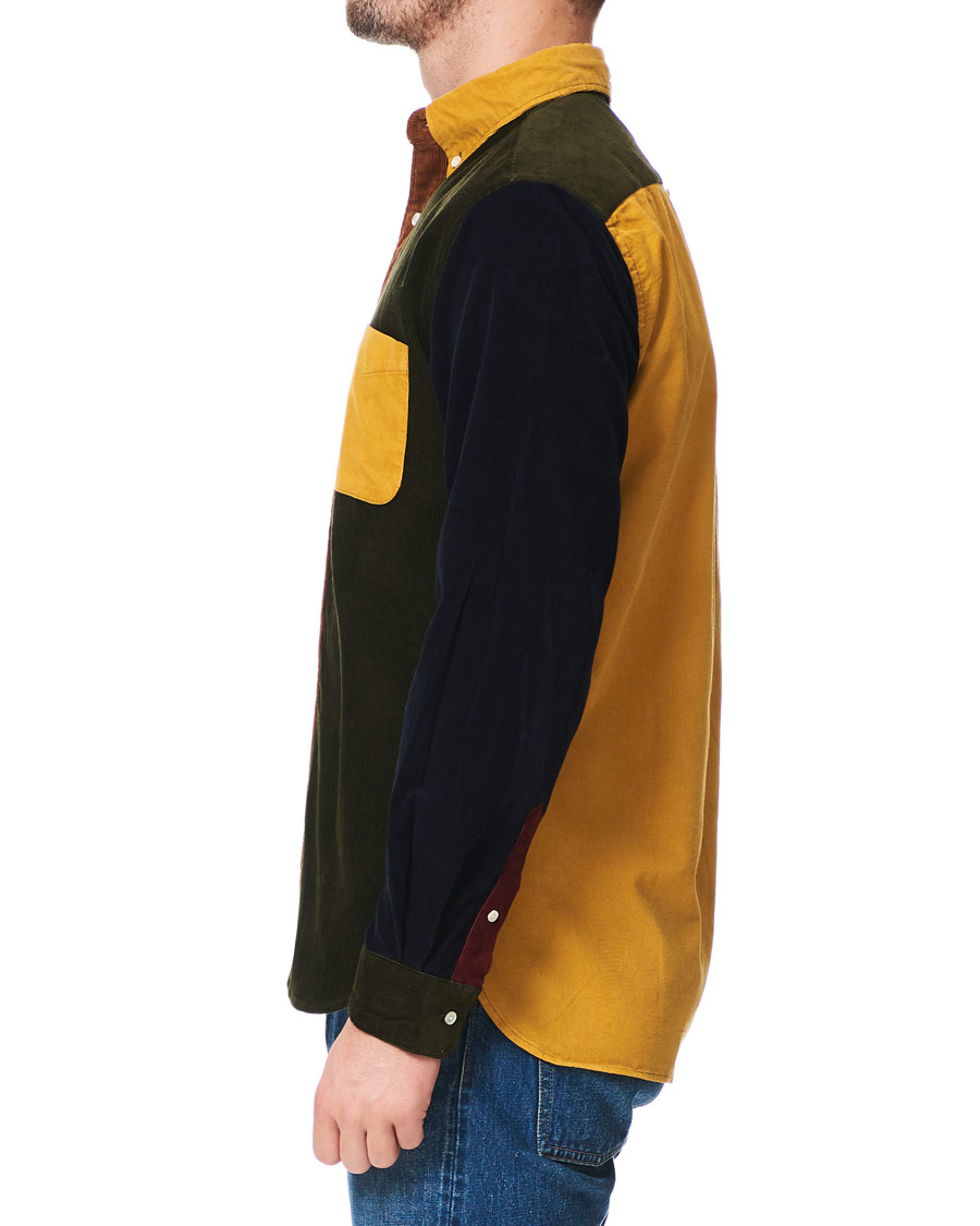 Herr | Skjortor | BEAMS PLUS | Corduroy Patchwork Button Down Shirt Yellow