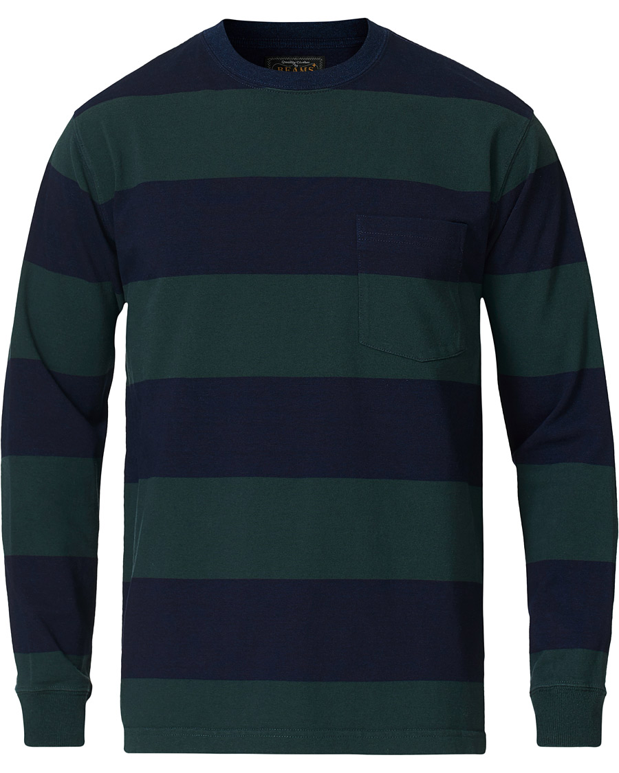 Herr | Tröjor | BEAMS PLUS | Pocket Gym Sweatshirt Navy/Green