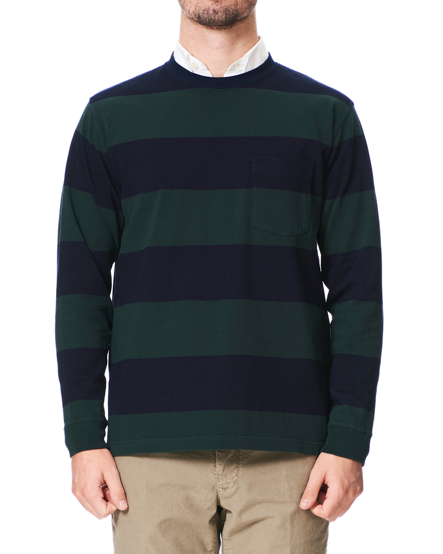 Herr | Tröjor | BEAMS PLUS | Pocket Gym Sweatshirt Navy/Green