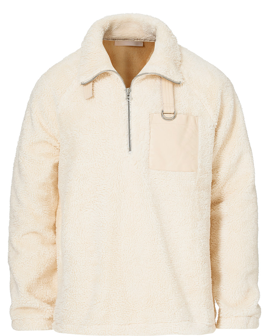Herr | Tröjor | Helmut Lang | Shaggy Half Zip Fleece Winter White