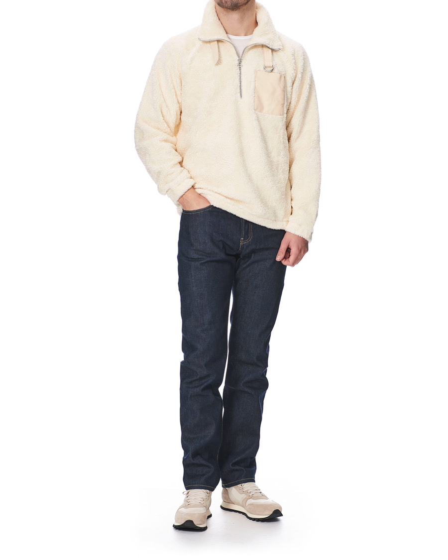 Herr | Tröjor | Helmut Lang | Shaggy Half Zip Fleece Winter White