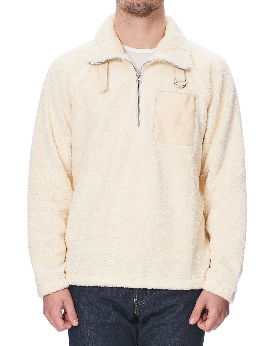 Herr | Tröjor | Helmut Lang | Shaggy Half Zip Fleece Winter White