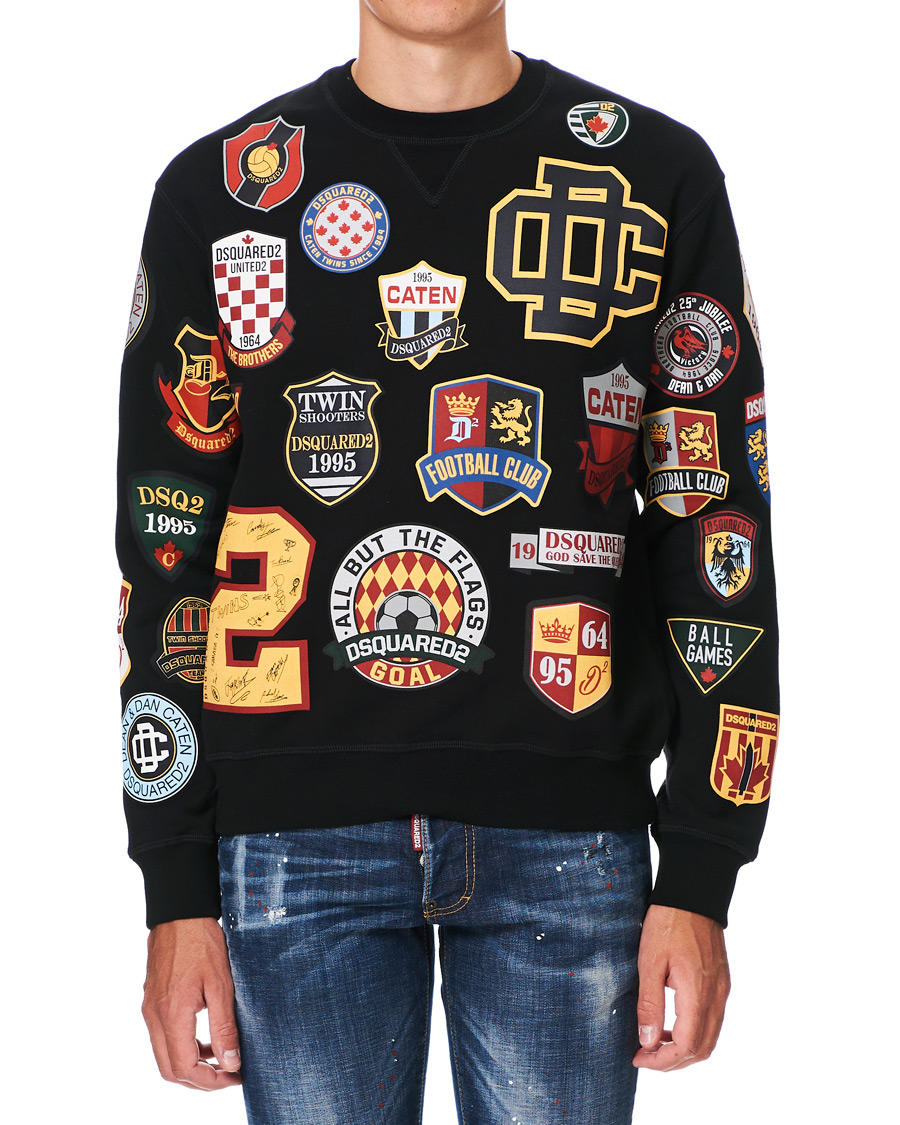 Herr | Tröjor | Dsquared2 | Cool Fit Patch Work Sweatshirt Black
