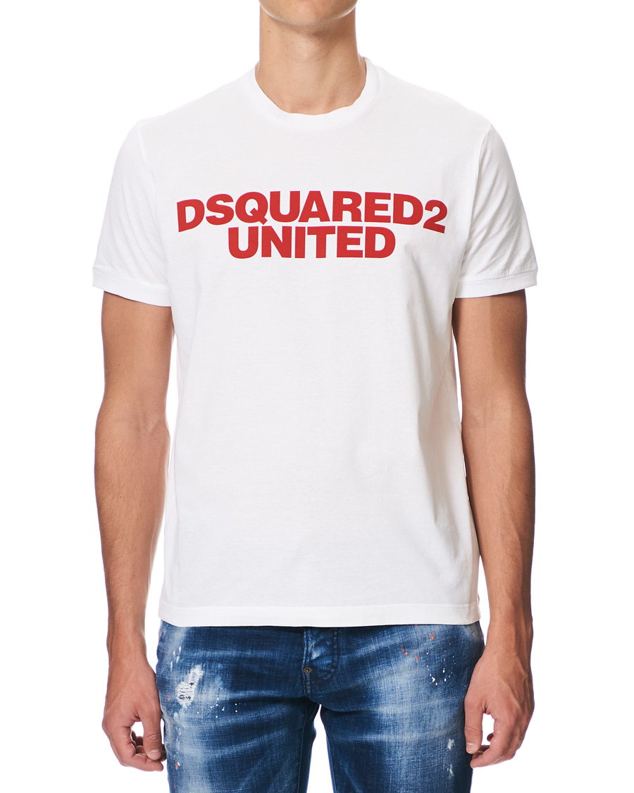 Herr | T-Shirts | Dsquared2 | Slouch Fit Logo Crew Neck Tee White