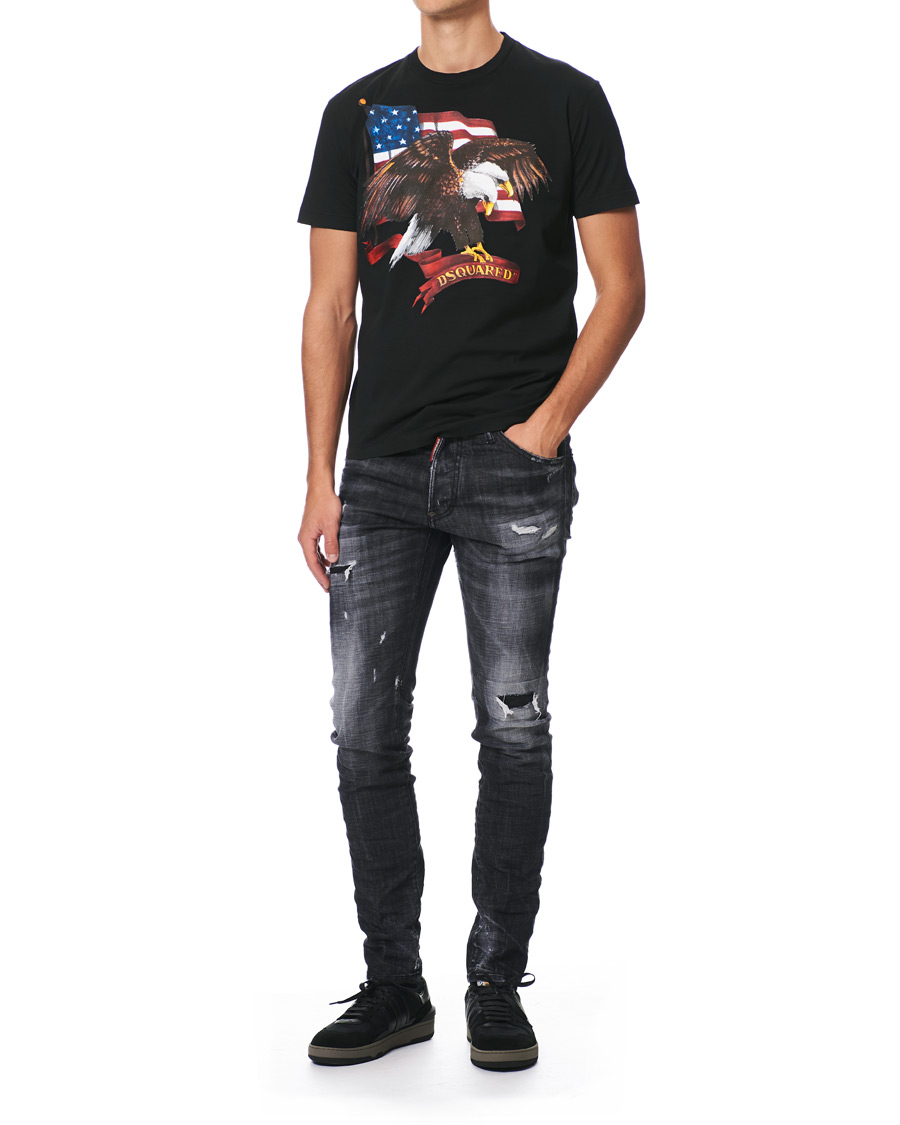 Herr | T-Shirts | Dsquared2 | Cool Fit Icon Eagle Logo Crew Neck Tee Black