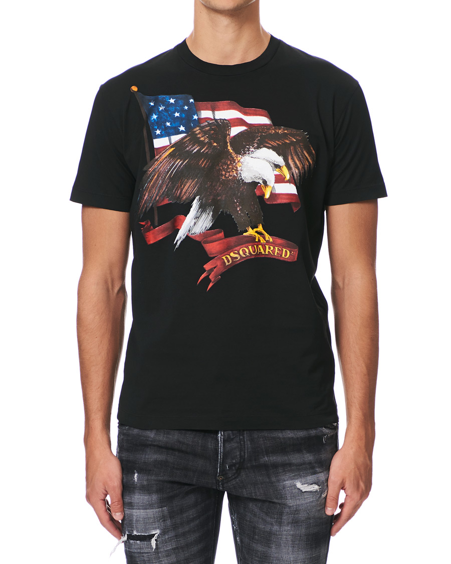 Herr | T-Shirts | Dsquared2 | Cool Fit Icon Eagle Logo Crew Neck Tee Black