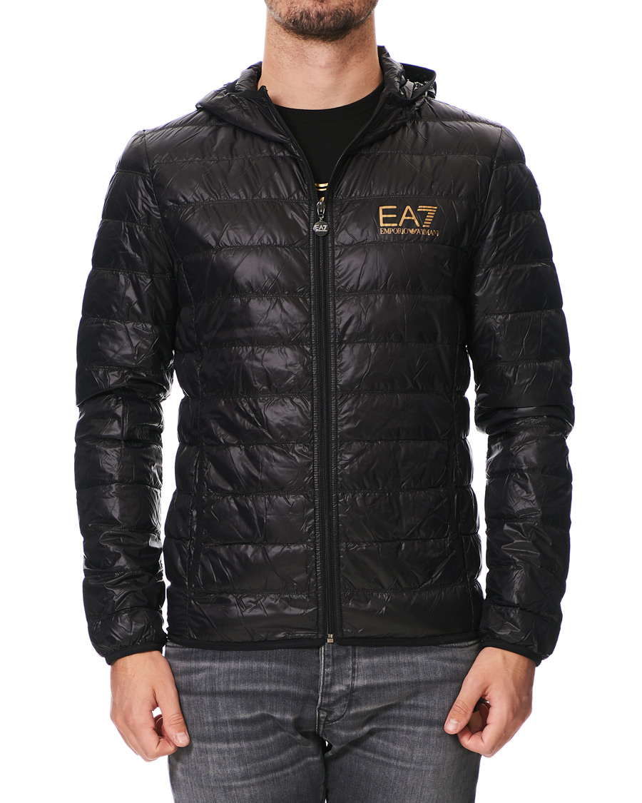 Herr | Jackor | EA7 | Train Core Light Down Hoodie Jacket Black/Gold