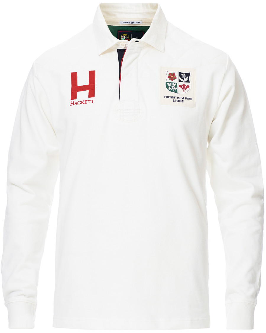 Herr | Tröjor | Hackett | Lions Long Sleeve Rugby Off White