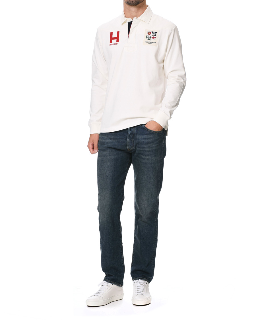 Herr | Tröjor | Hackett | Lions Long Sleeve Rugby Off White