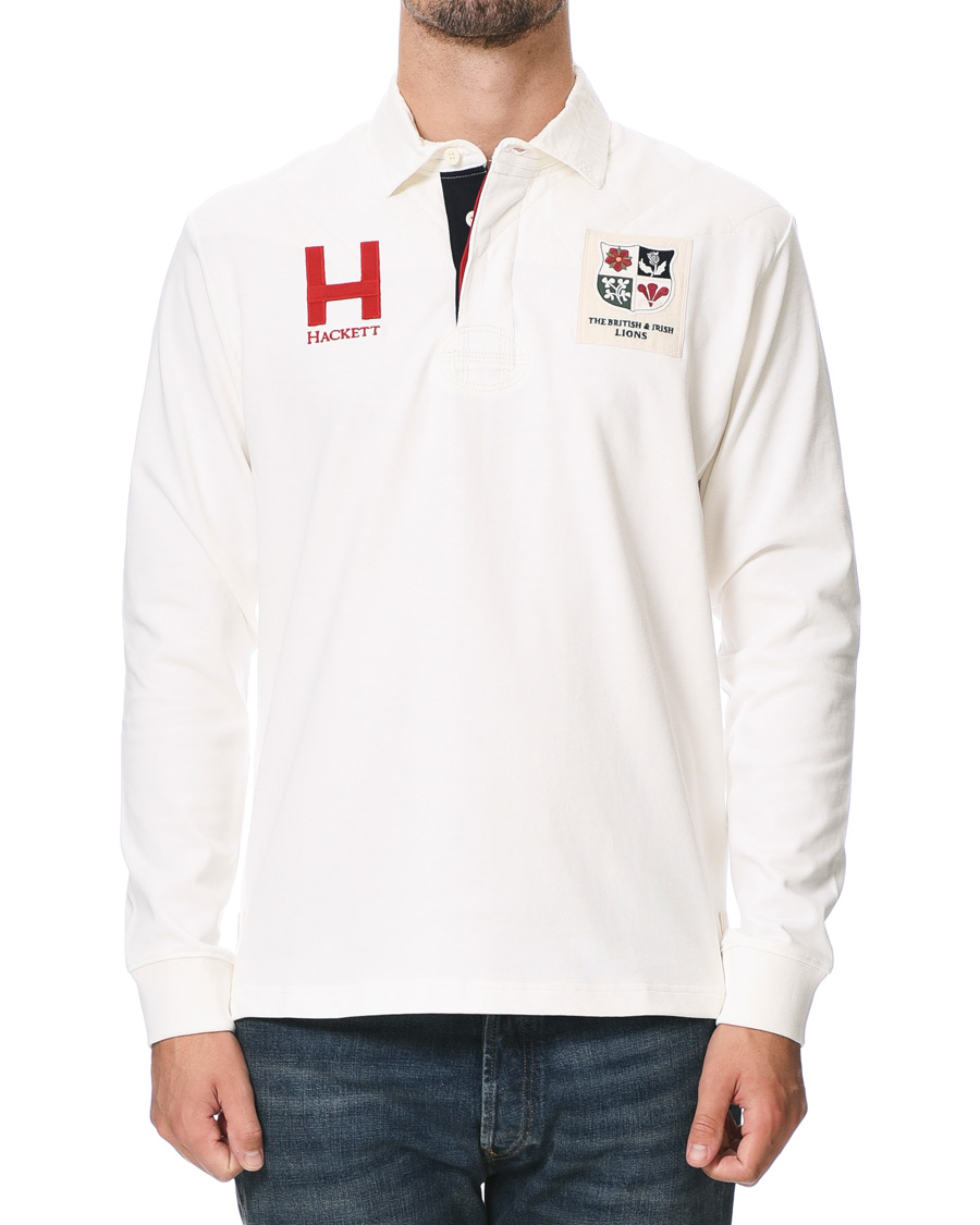 Herr | Tröjor | Hackett | Lions Long Sleeve Rugby Off White