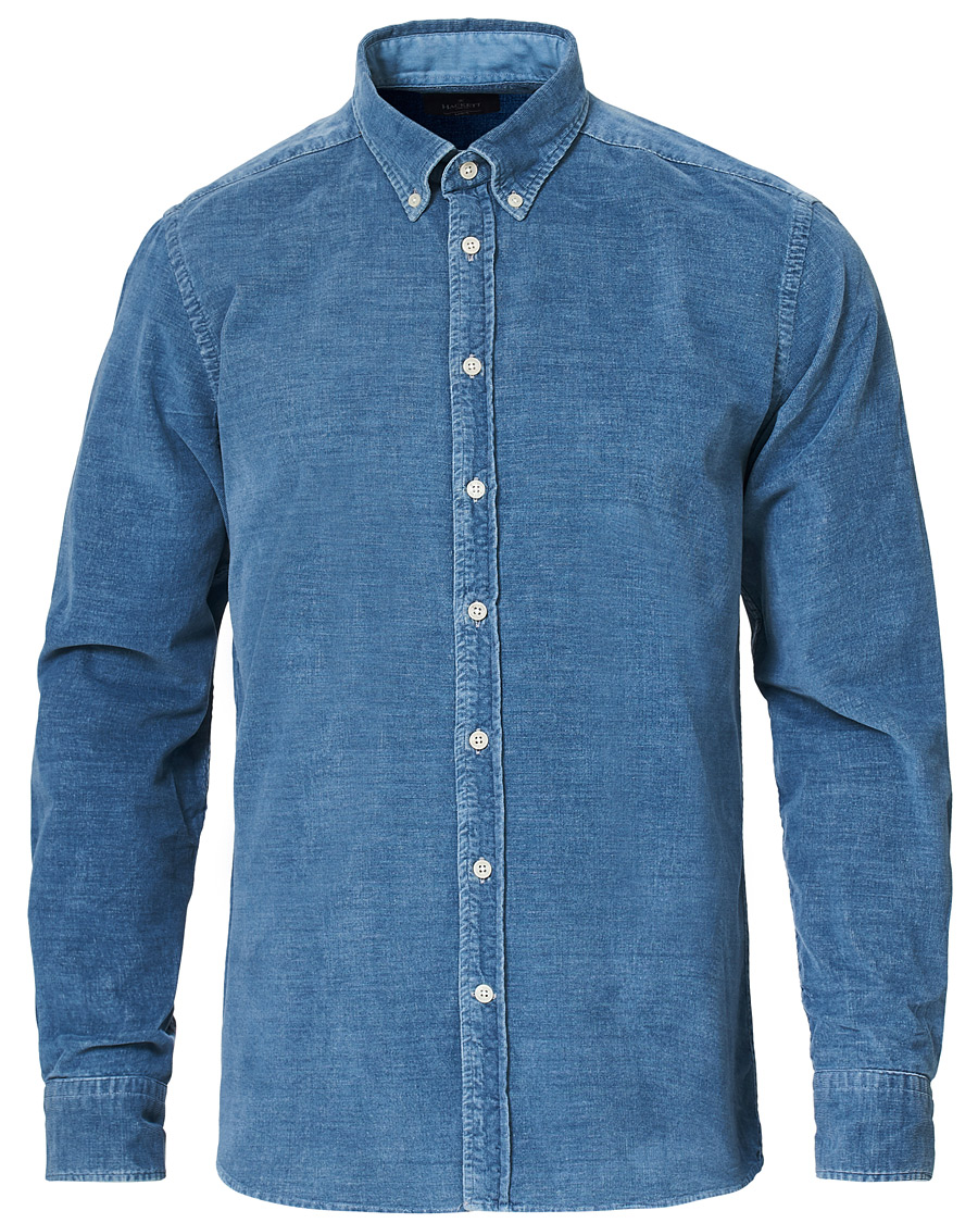 Herr | Skjortor | Hackett | Indigo Baby Cord Shirt Indigo
