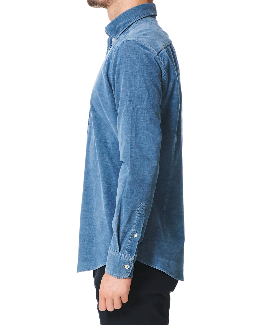 Herr | Skjortor | Hackett | Indigo Baby Cord Shirt Indigo
