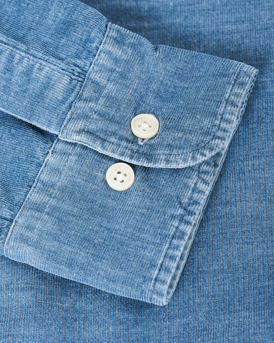 Herr | Skjortor | Hackett | Indigo Baby Cord Shirt Indigo