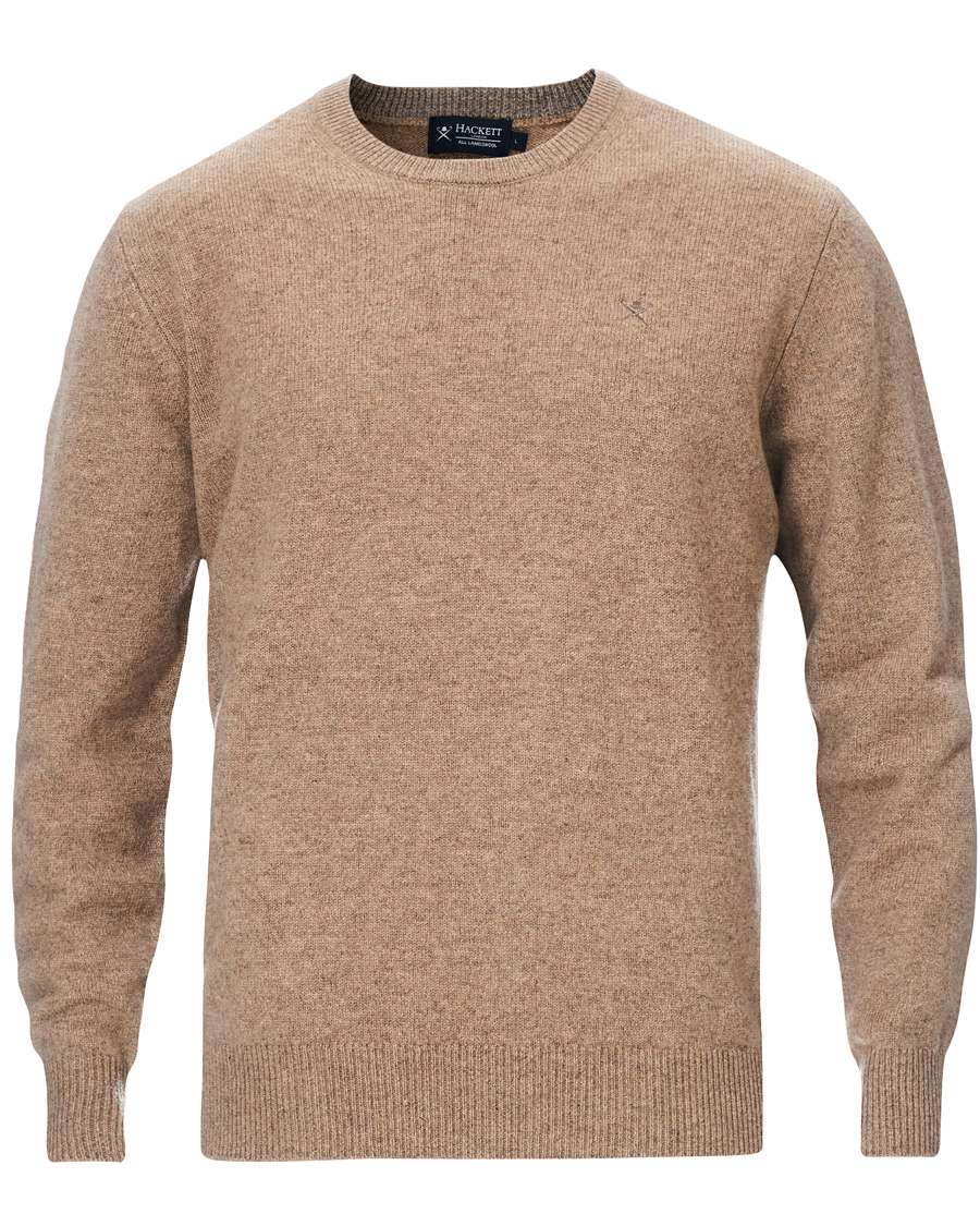 Herr | Tröjor | Hackett | Lambswool Crew Neck Mushroom