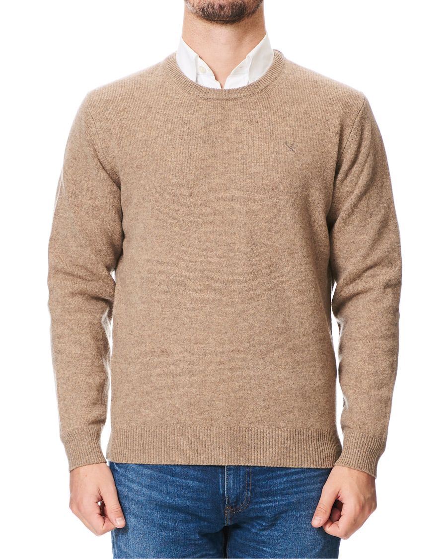 Herr | Tröjor | Hackett | Lambswool Crew Neck Mushroom