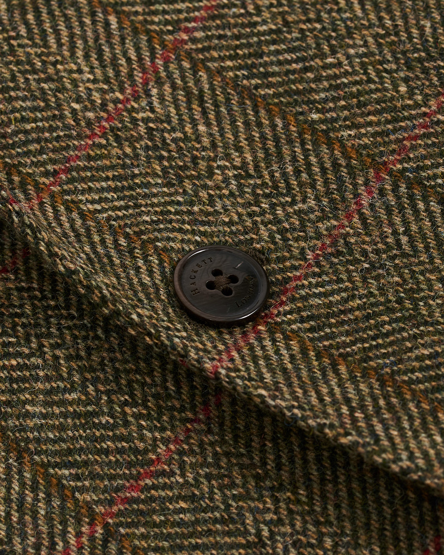Herr | Kavajer | Hackett | Herringbone Checked Tweed Blazer Green