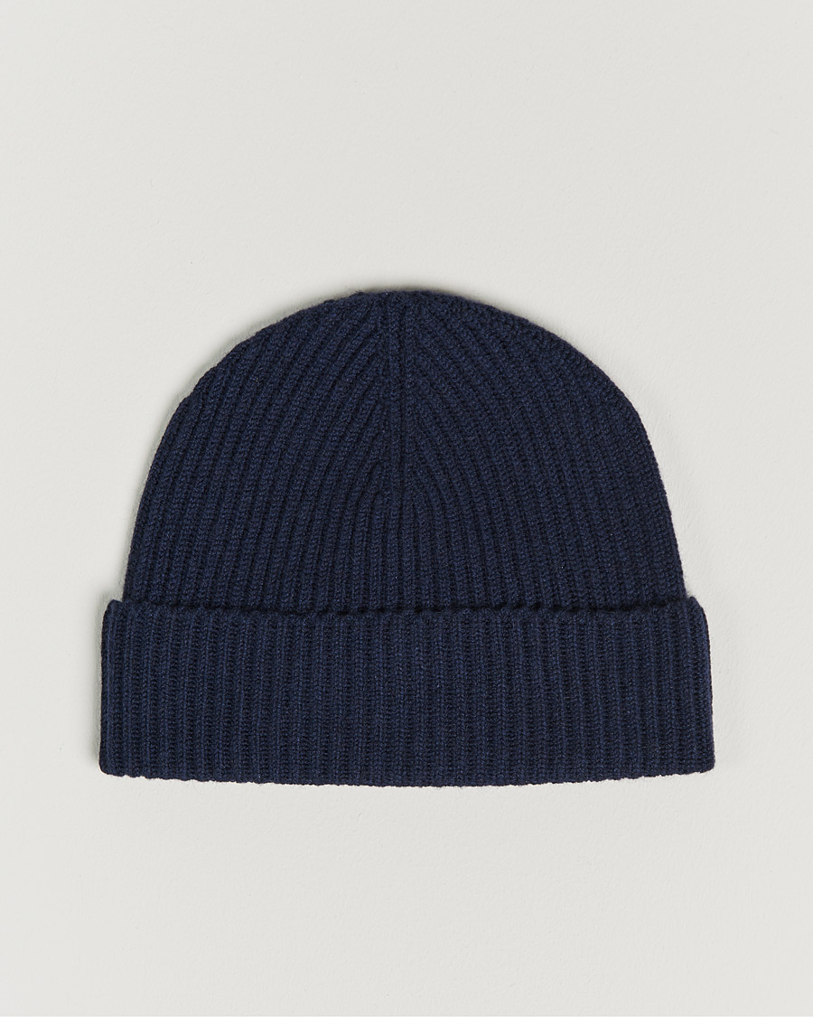 Herr | Johnstons of Elgin Cashmere Ribbed Hat Navy | Johnstons of Elgin | Cashmere Ribbed Hat Navy