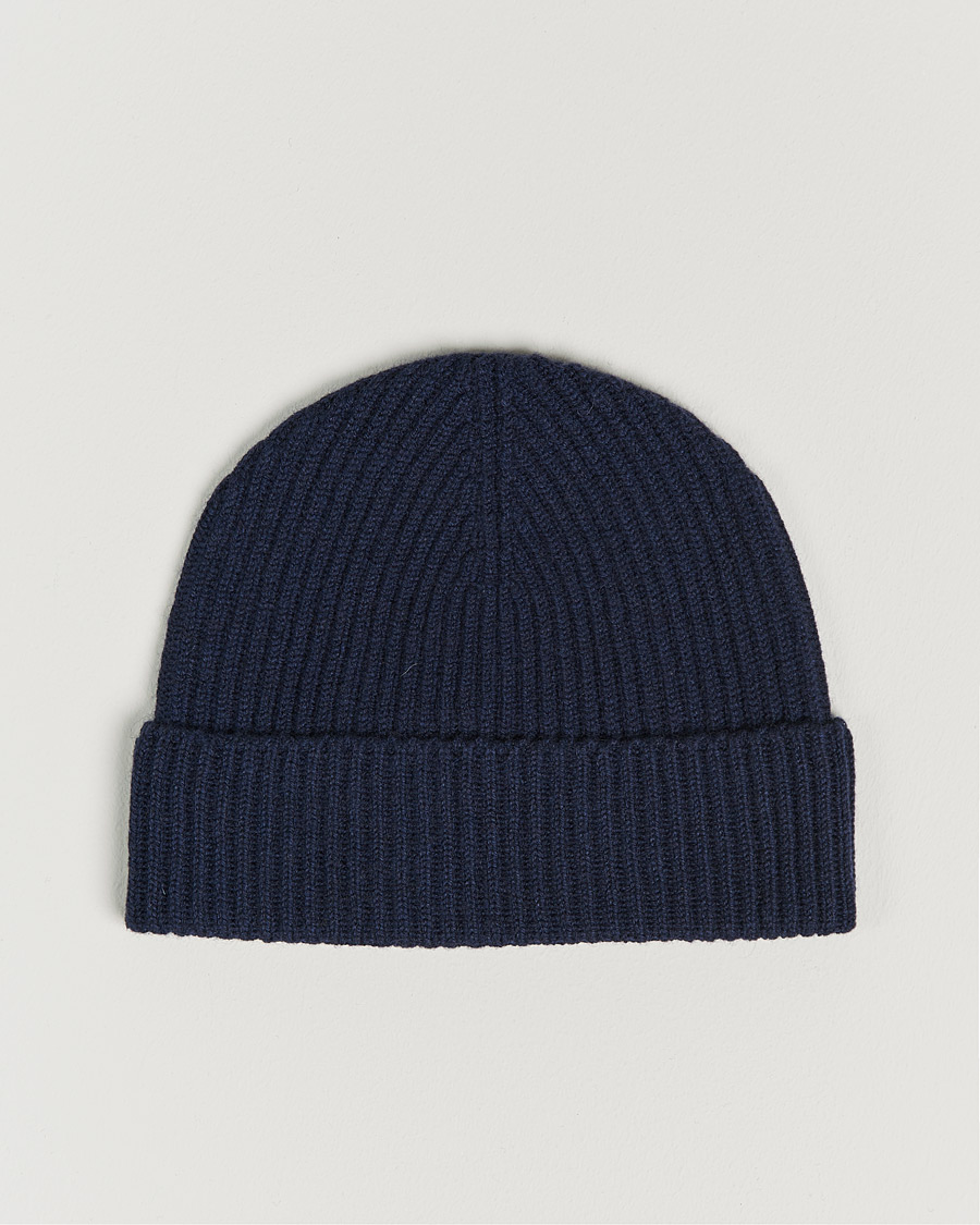 Herr | Johnstons of Elgin Cashmere Ribbed Hat Navy | Johnstons of Elgin | Cashmere Ribbed Hat Navy