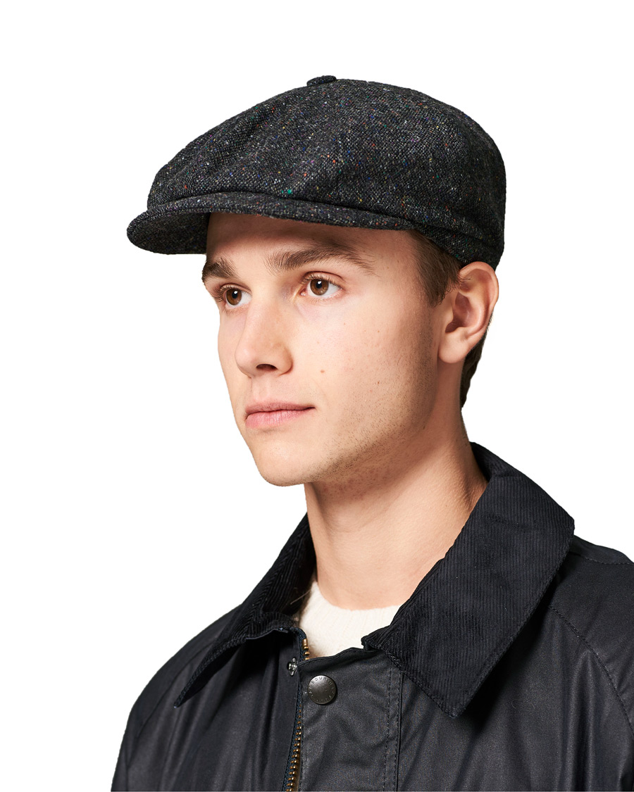 Herr | Lock & Co Hatters Tremelo Donegal Tweed Cap Dark Grey | Lock & Co Hatters | Tremelo Donegal Tweed Cap Dark Grey