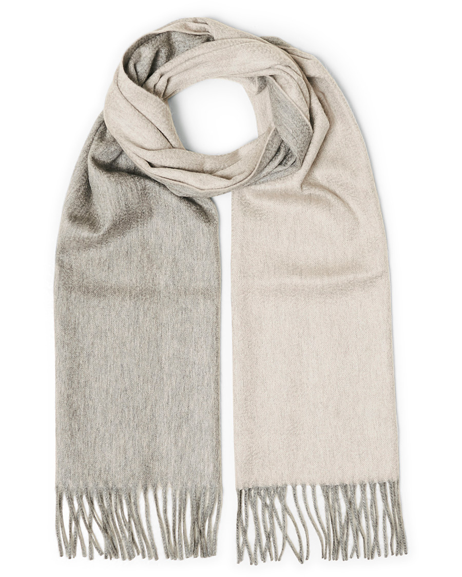Herr | Begg & Co Arran Reversible Cashmere Scarf Flannel/Oyster | Begg & Co | Arran Reversible Cashmere Scarf Flannel/Oyster