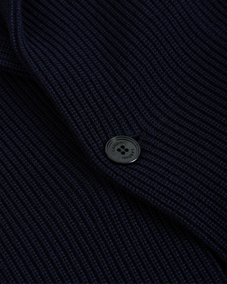 Herr | Kavajer | Lardini | Knitted Wool Blazer Navy