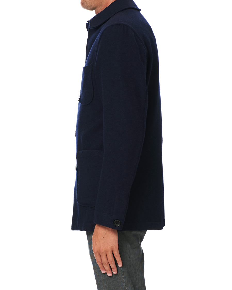 Herr | Skjortor | Lardini | Wool Overshirt Navy