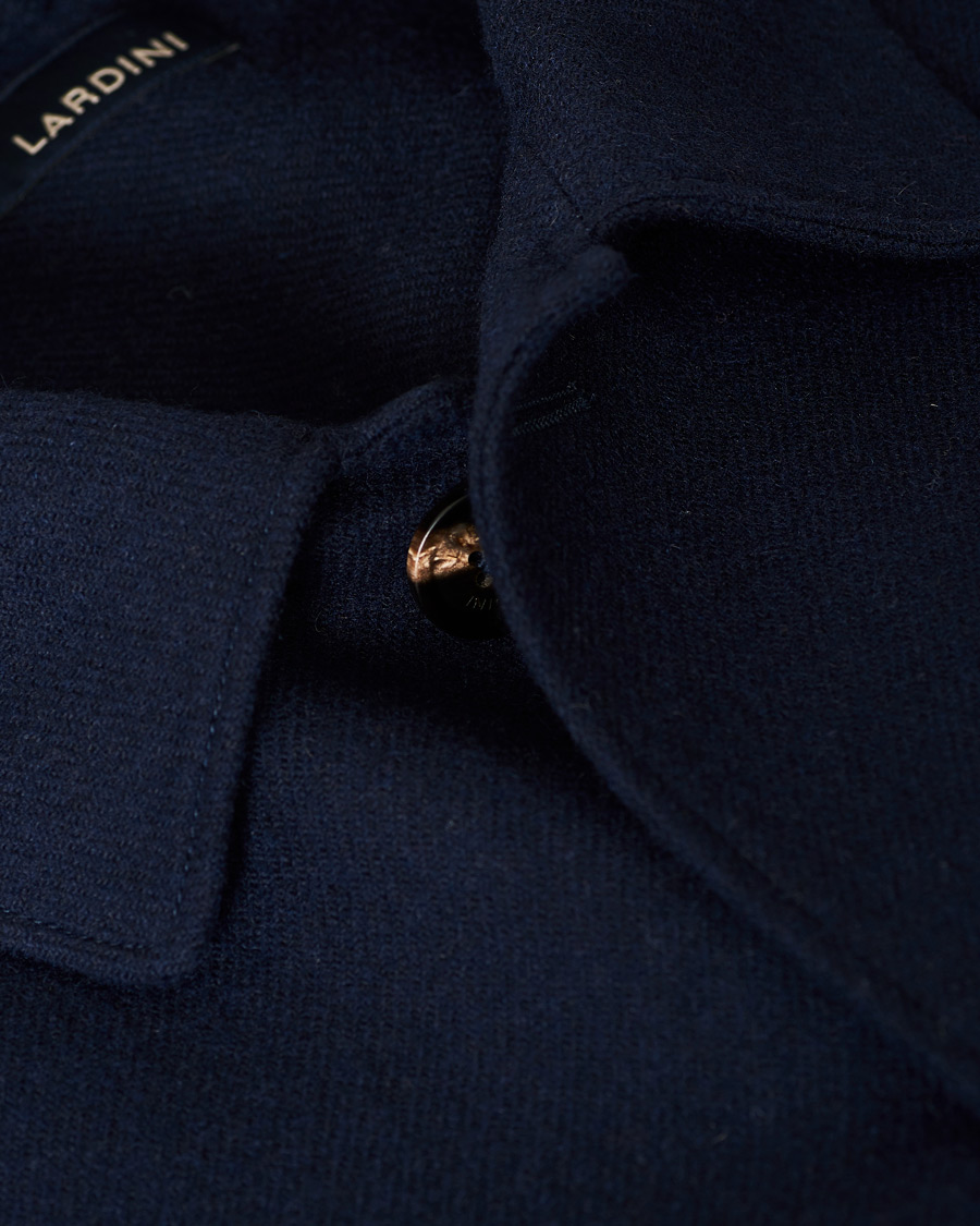 Herr | Skjortor | Lardini | Wool Overshirt Navy
