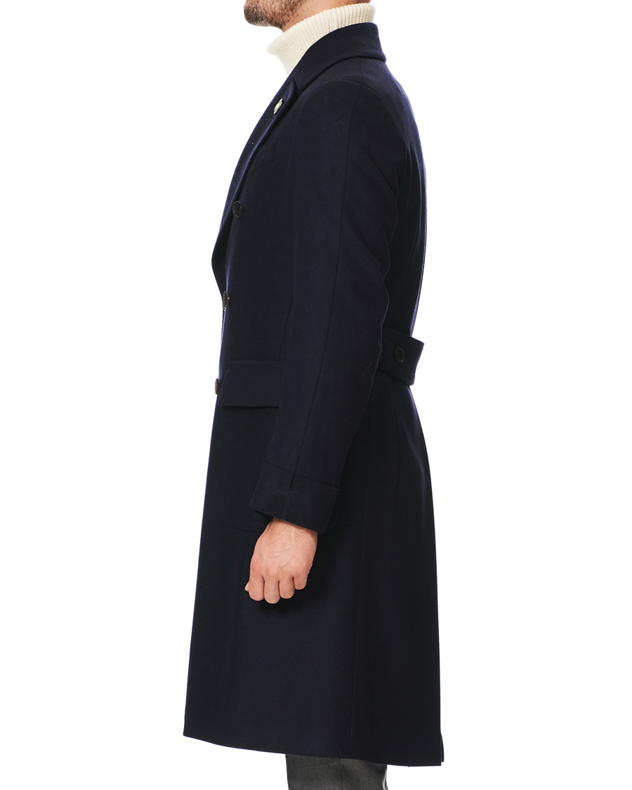 Herr | Jackor | Lardini | Wool/Cashmere Double Breasted Coat Navy