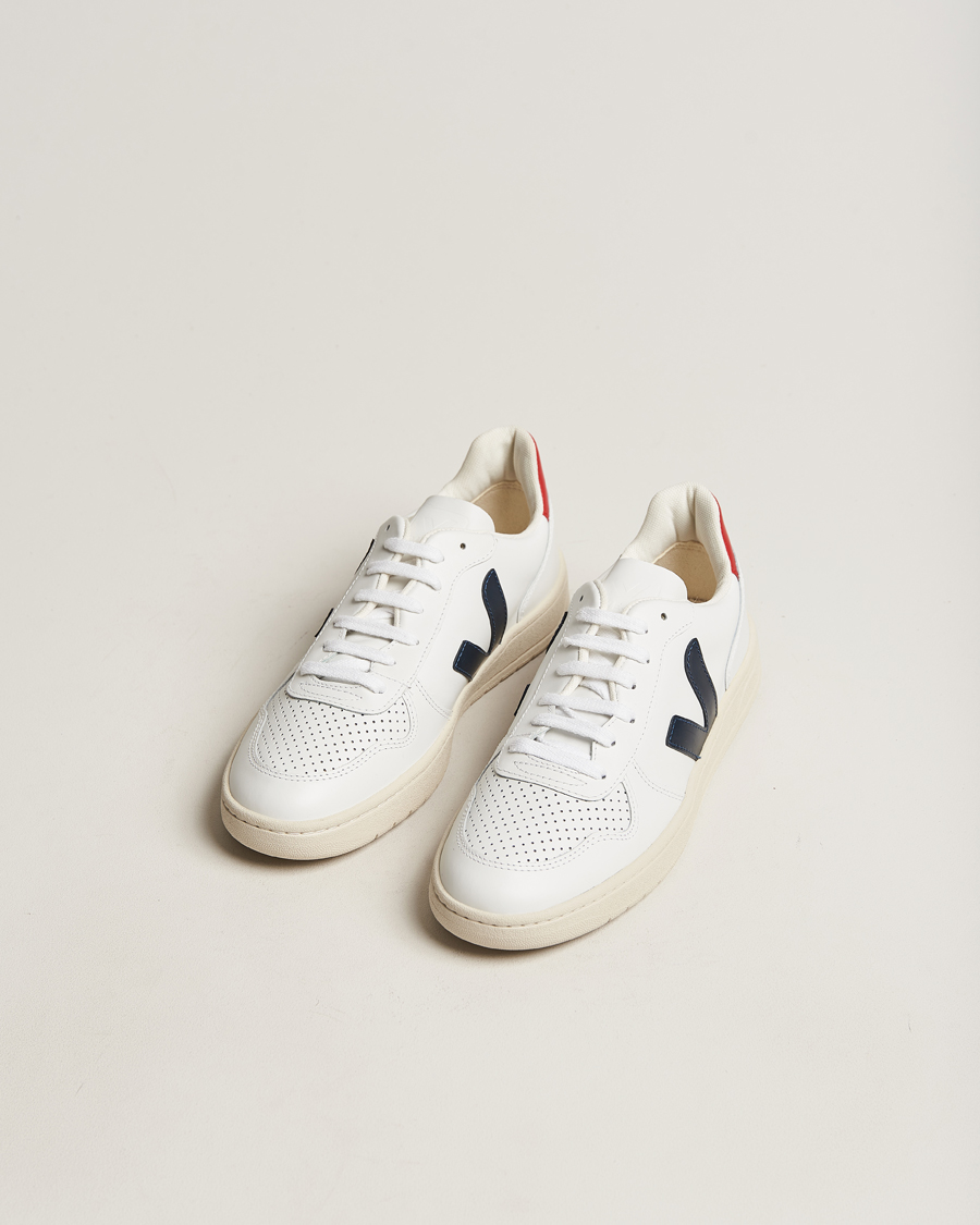 Herr | Veja | Veja | V-10 Leather Sneaker White Nautico/Pekin