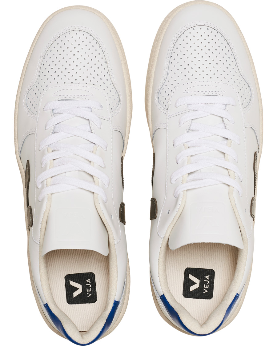 Herr | Veja V-10 Leather Sneaker Extra White/Kaki Indigo | Veja | V-10 Leather Sneaker Extra White/Kaki Indigo