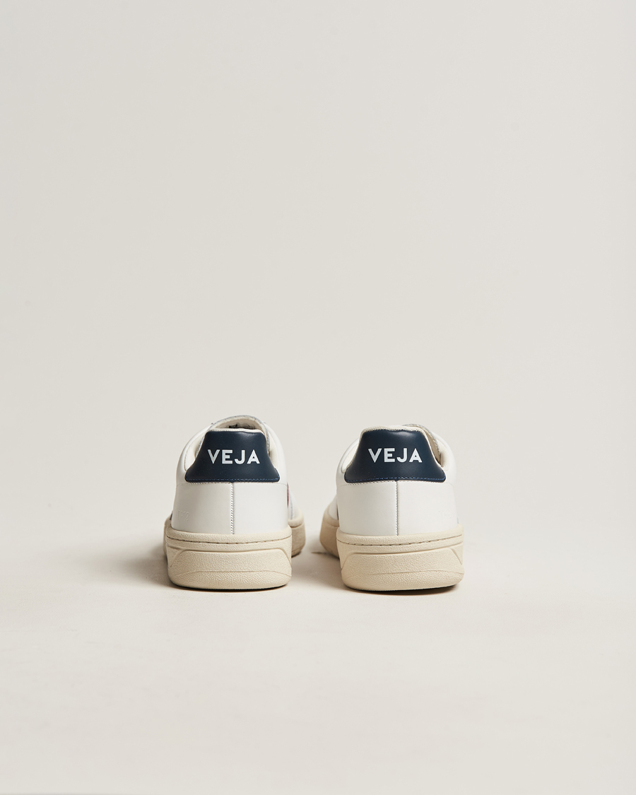 Herr | Veja V-12 Leather Sneaker White/Marsala Nautico | Veja | V-12 Leather Sneaker White/Marsala Nautico