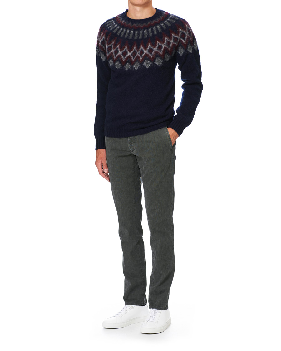 Herr | Tröjor | Howlin' | Brushed Wool Fair Isle Crew Sweater Navy