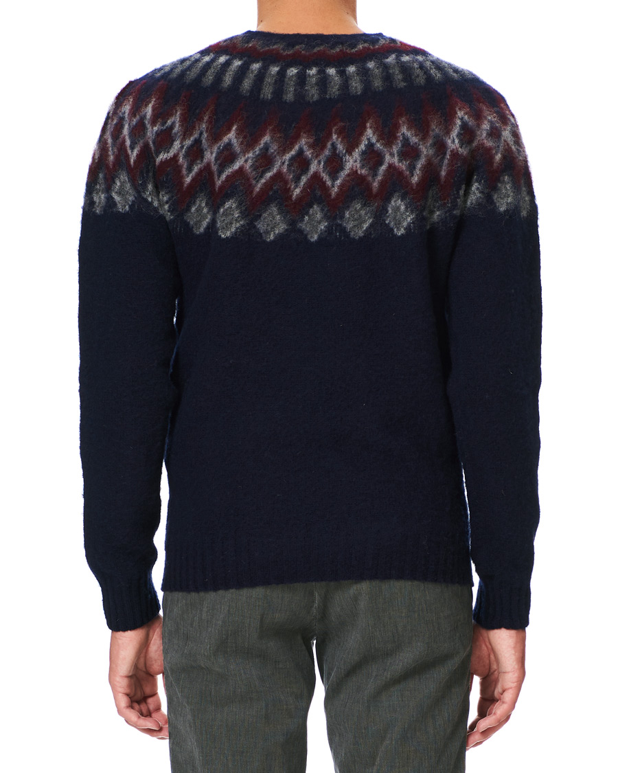 Herr | Tröjor | Howlin' | Brushed Wool Fair Isle Crew Sweater Navy