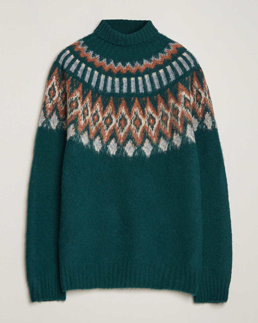 Herr | Tröjor | Howlin' | Brushed Wool Fair Isle Roll Neck Forest