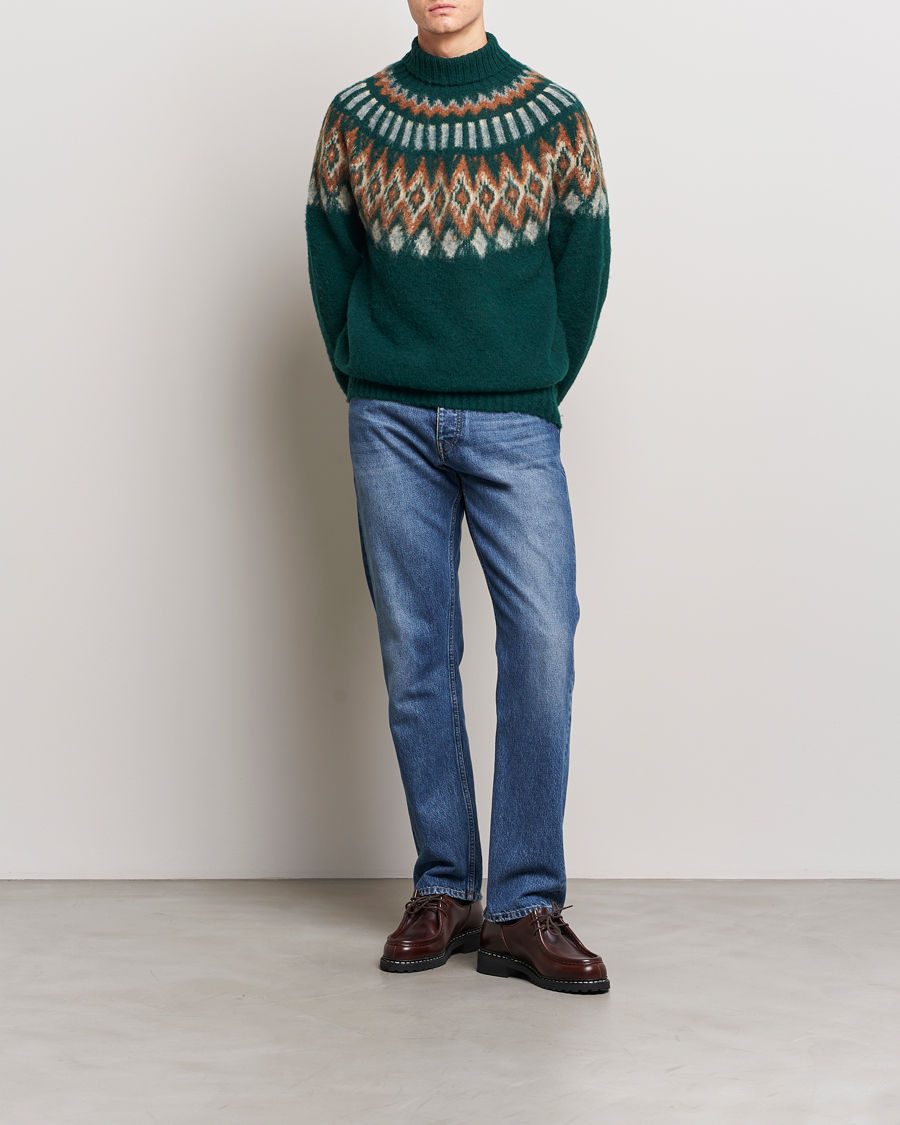 Herr | Tröjor | Howlin' | Brushed Wool Fair Isle Roll Neck Forest