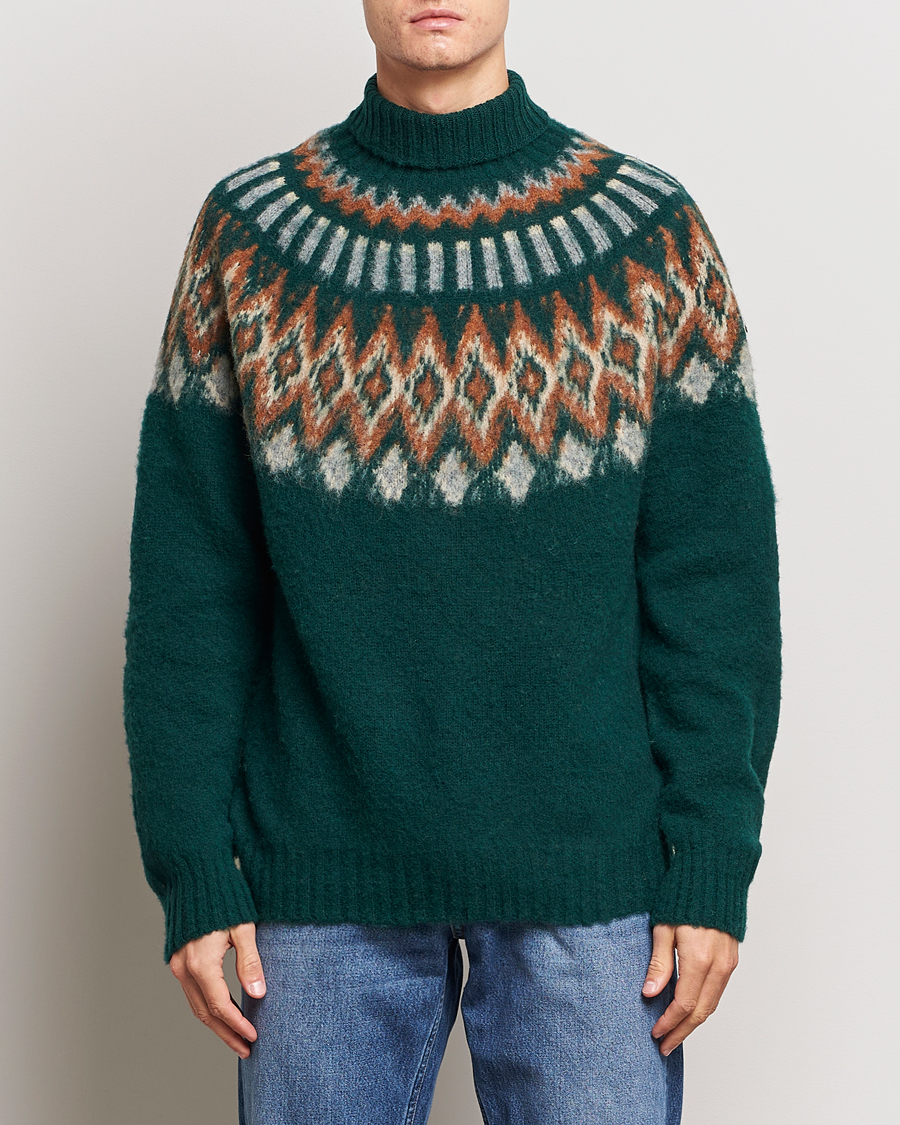 Herr |  | Howlin' | Brushed Wool Fair Isle Roll Neck Forest