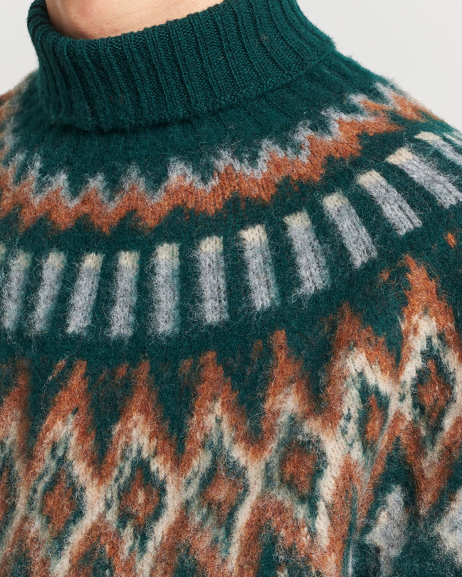 Herr | Tröjor | Howlin' | Brushed Wool Fair Isle Roll Neck Forest