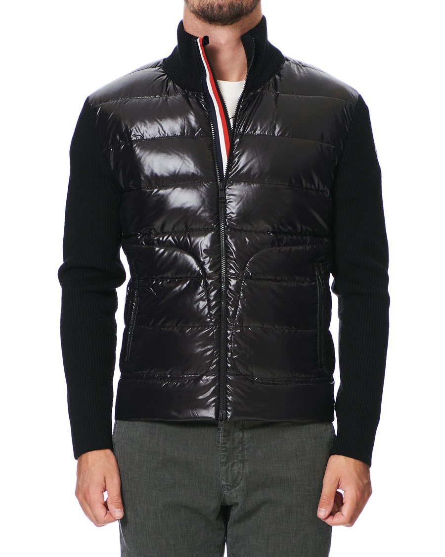 Herr | Tröjor | Moncler | Stripe Hybrid Full Zip Black
