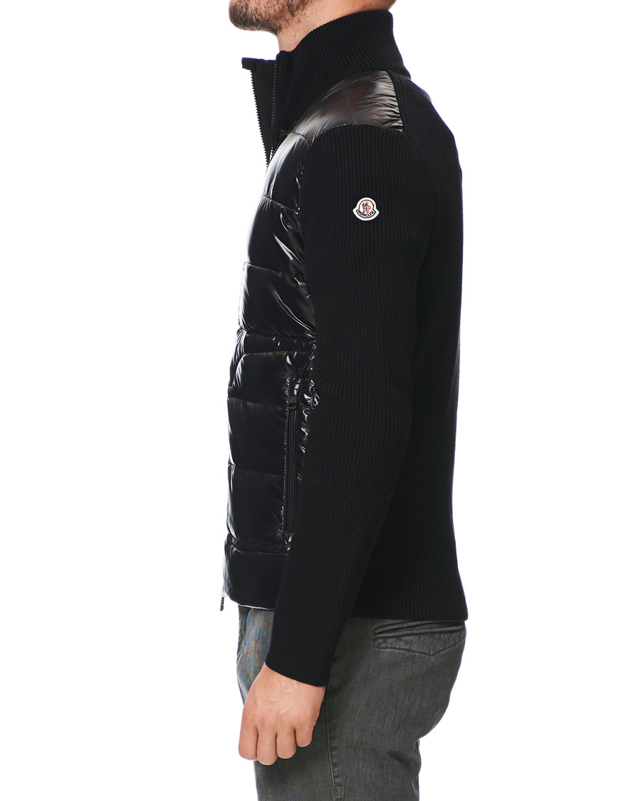 Herr | Tröjor | Moncler | Stripe Hybrid Full Zip Black