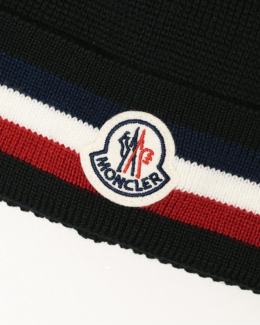 Herr | Moncler Striped Beanie Black | Moncler | Striped Beanie Black