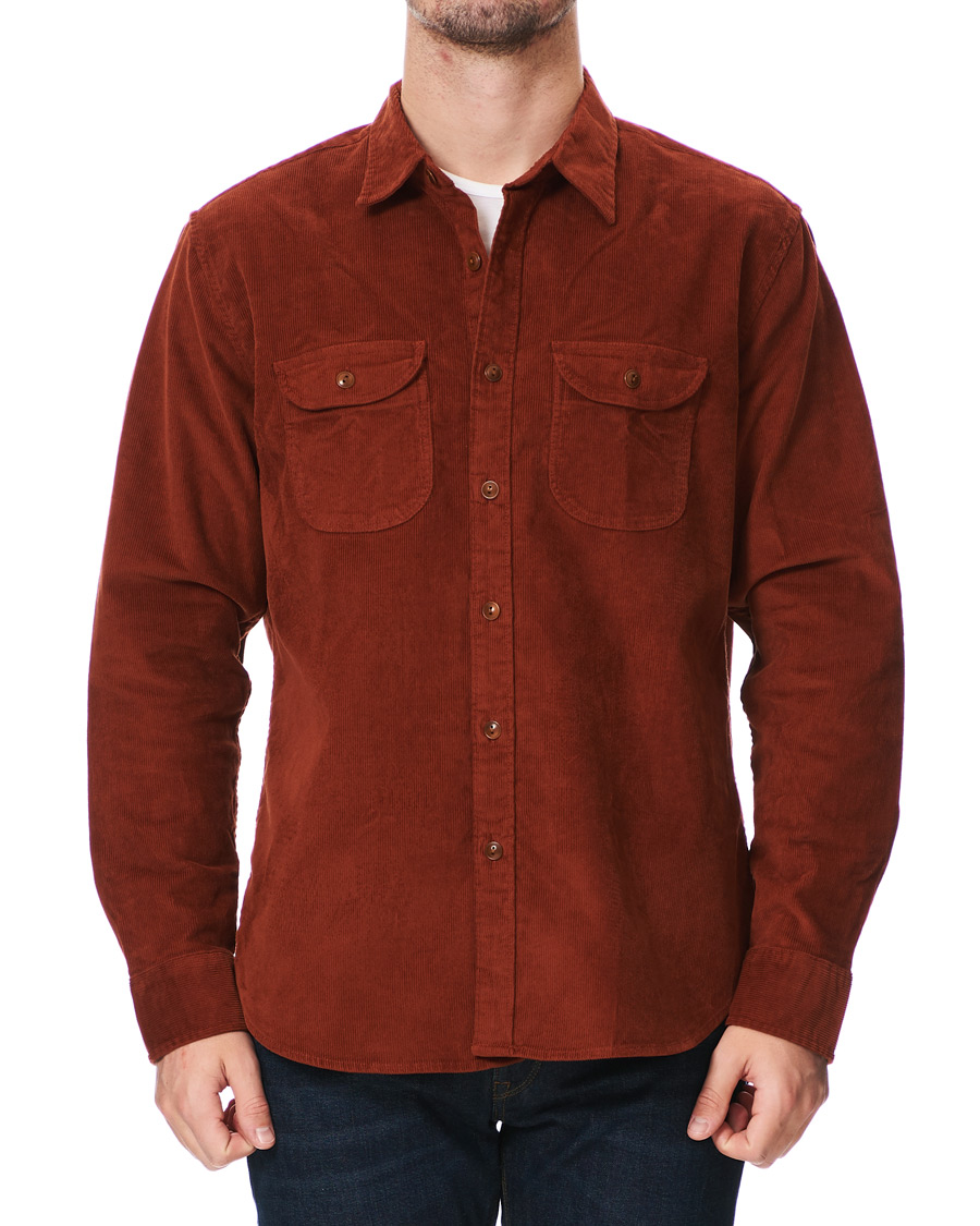 Herr | Skjortor | J.Crew | Stretch Corduroy Shirt Burnt Sienna